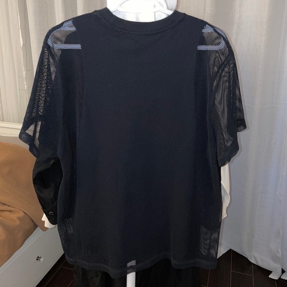 AUTHENTIC Alexander Wang Stacked Logo Mesh Tee - Picture 10 of 16